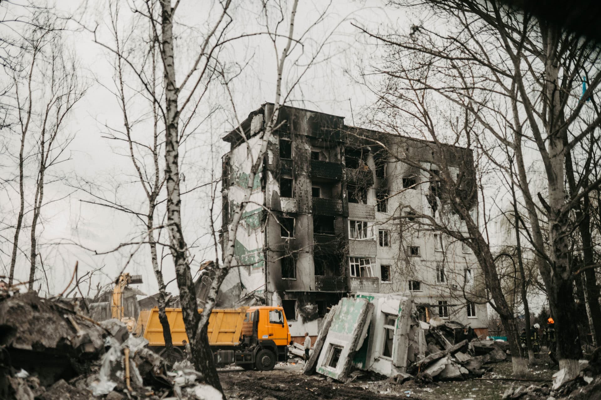 building  in Borodyanka destroyed during russian occupation