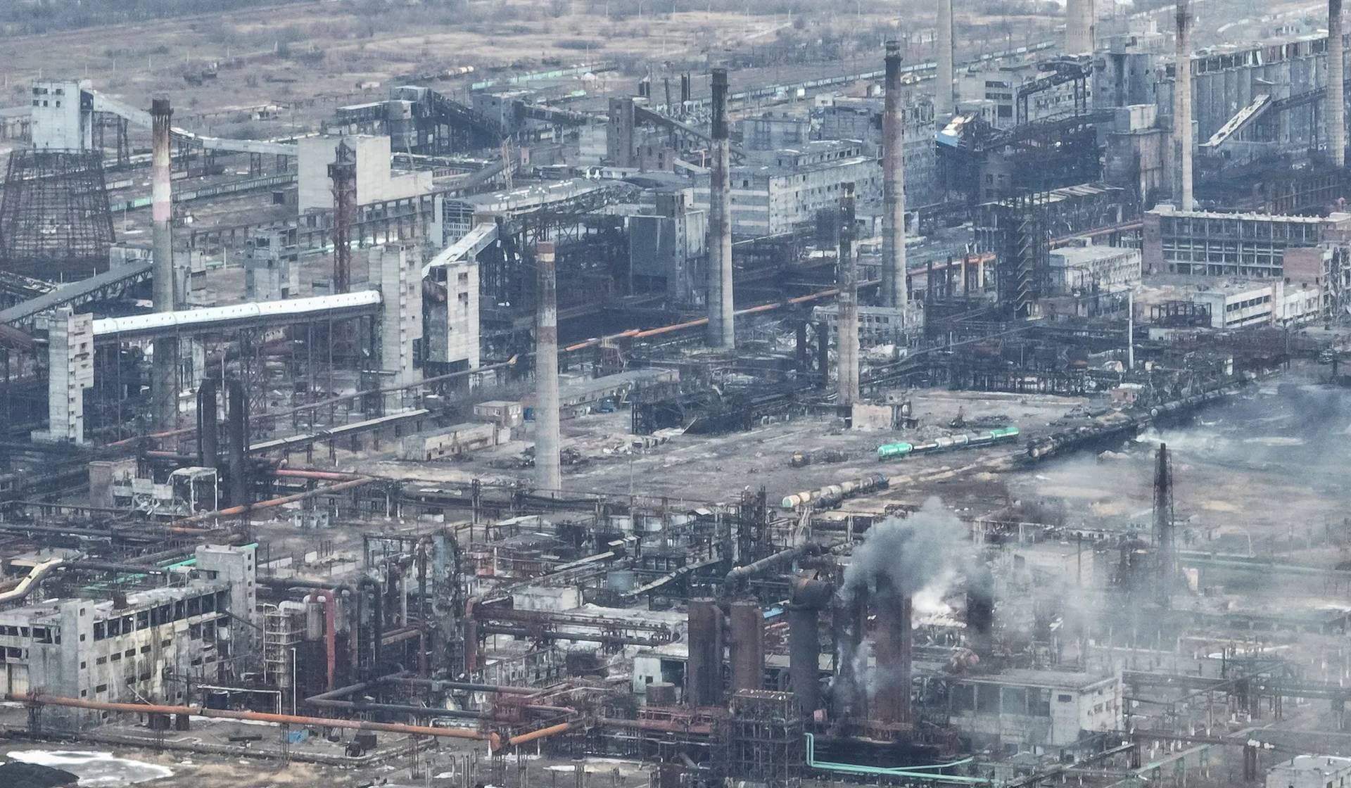 The Avdiivka Coke and Chemical Plant, recently captured by Russian troops, in the front line town of Avdiivka