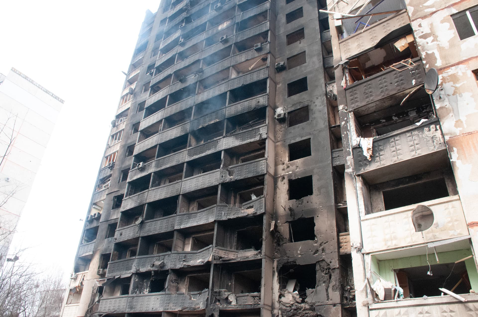 The consequences of shelling by the Russian military-occupiers, in Kharkiv