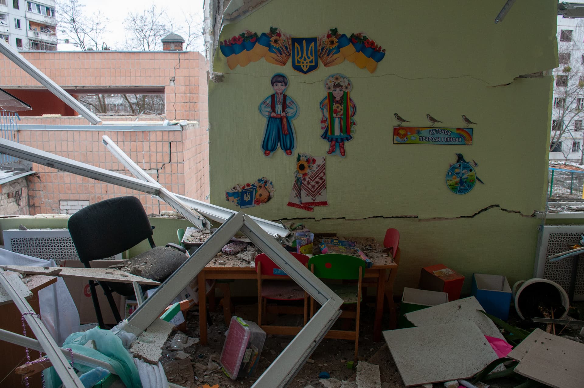 Kindergarten in Kharkiv destroyed after shelling by the Russian occupiers