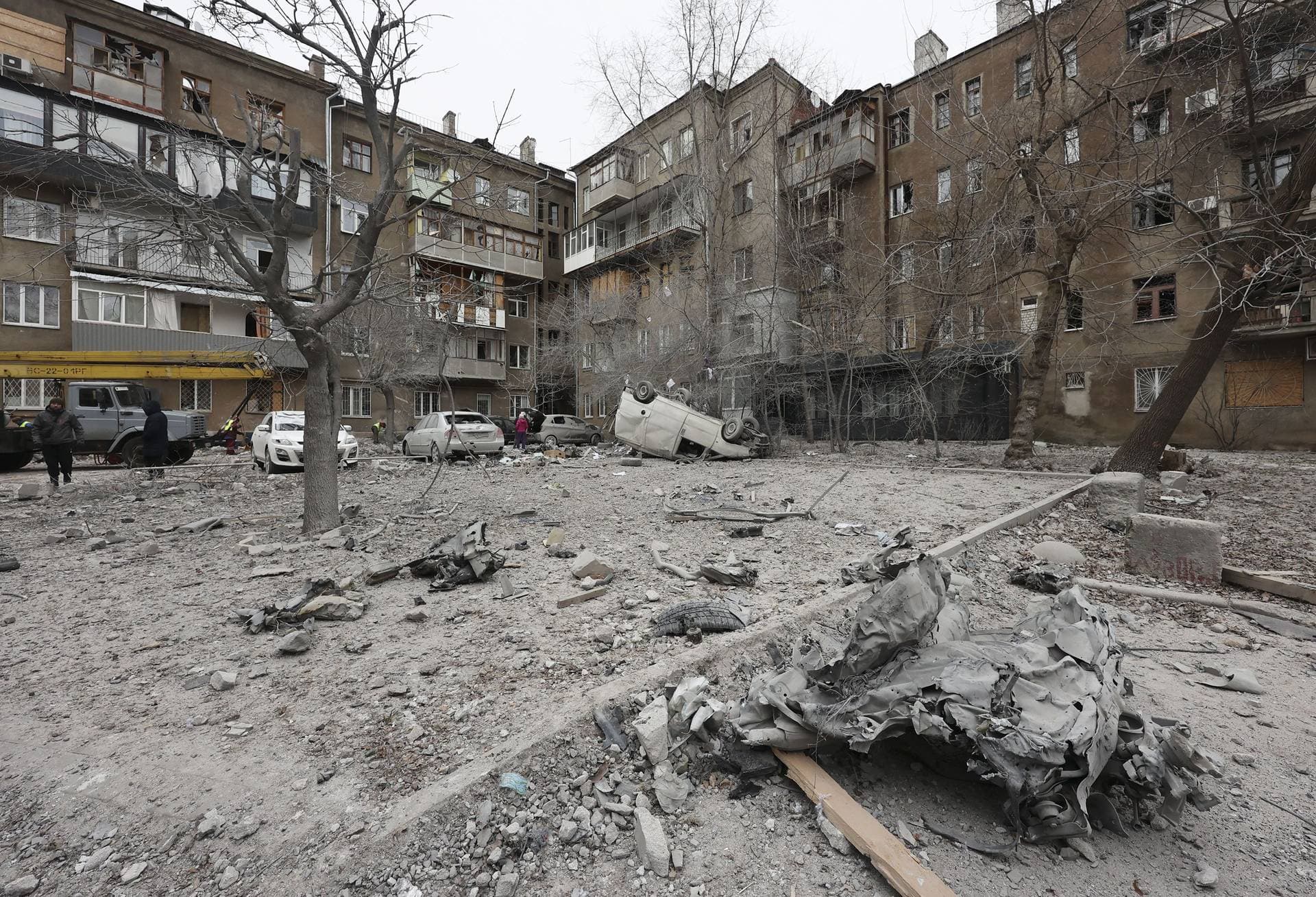 a result of overnight shelling in Kharviv