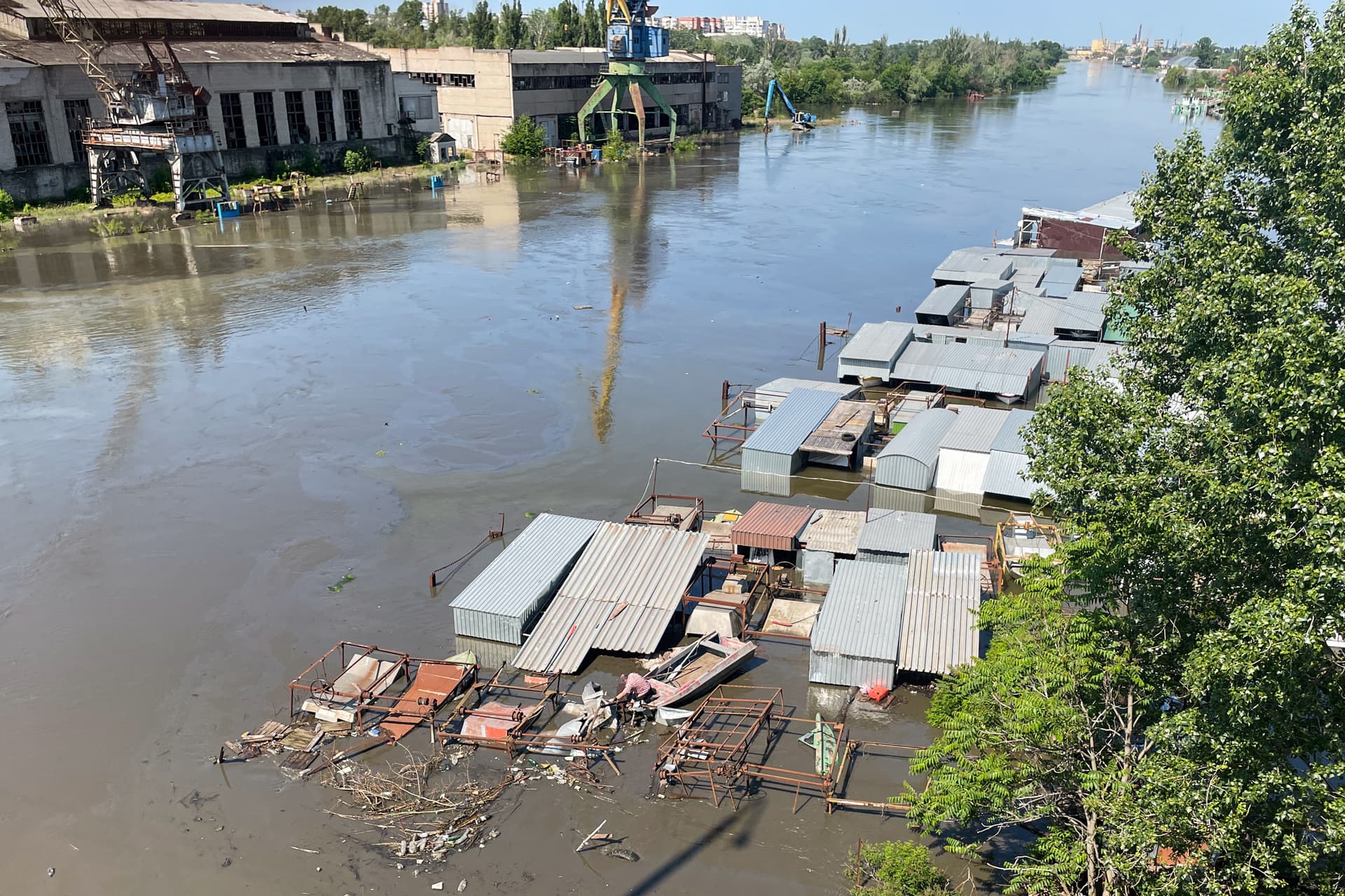 The water level has risen by two-and-a-half metres in places in Kherson