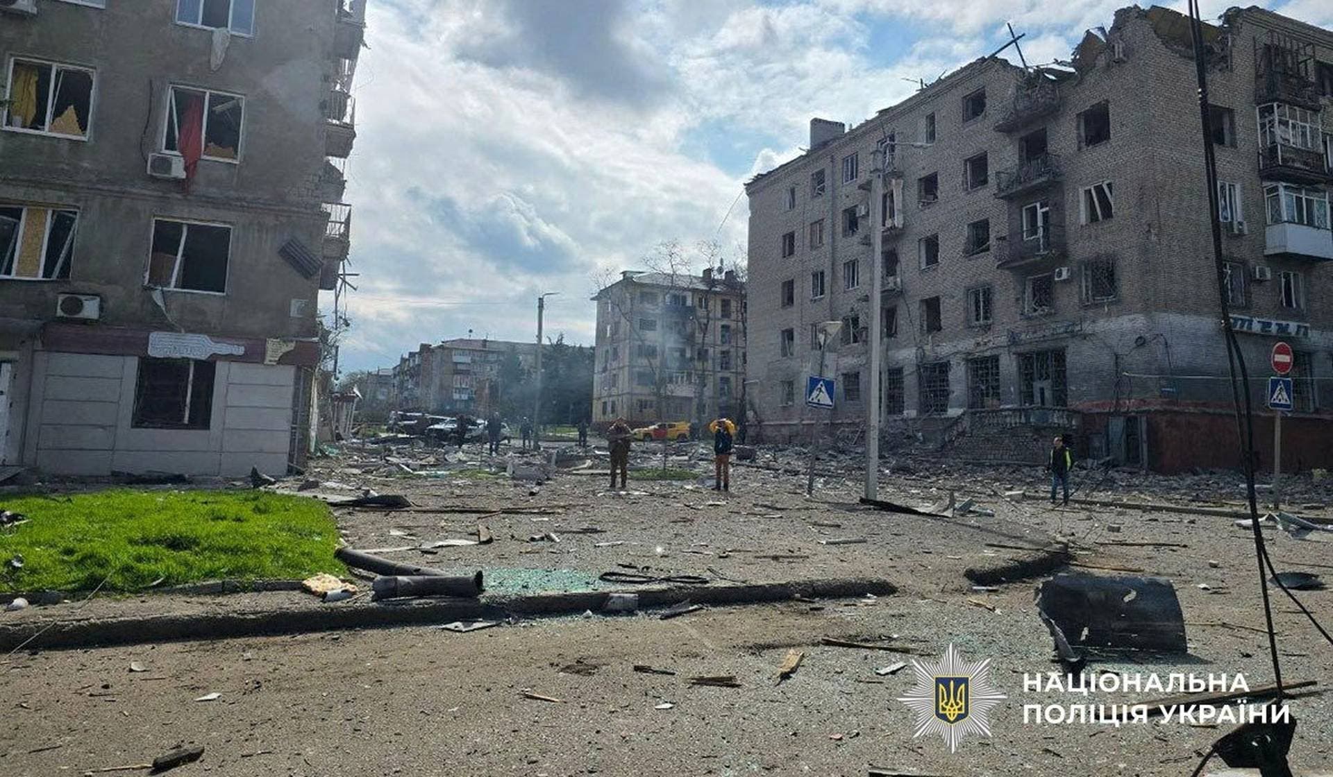 Site of a Russian air strike in Kramatorsk