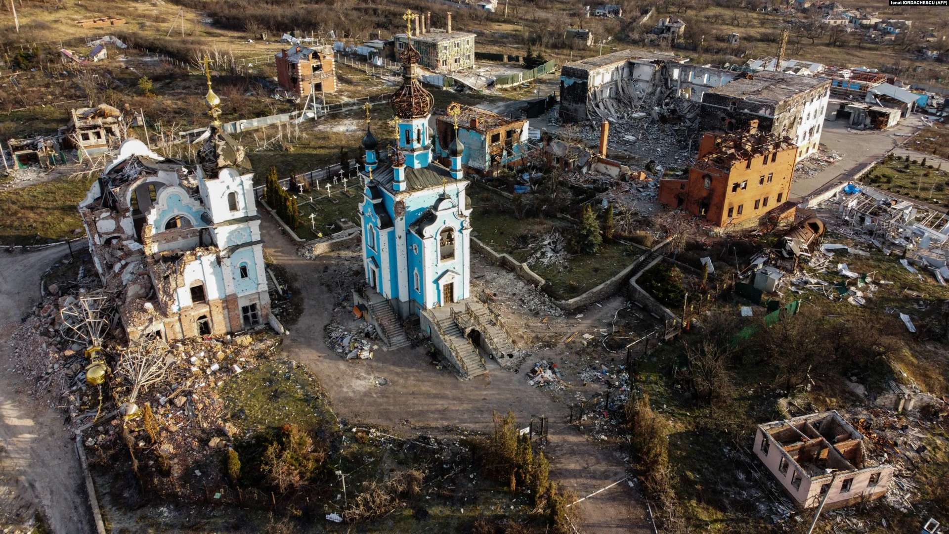 The destruction of the village of Bohorodychne
