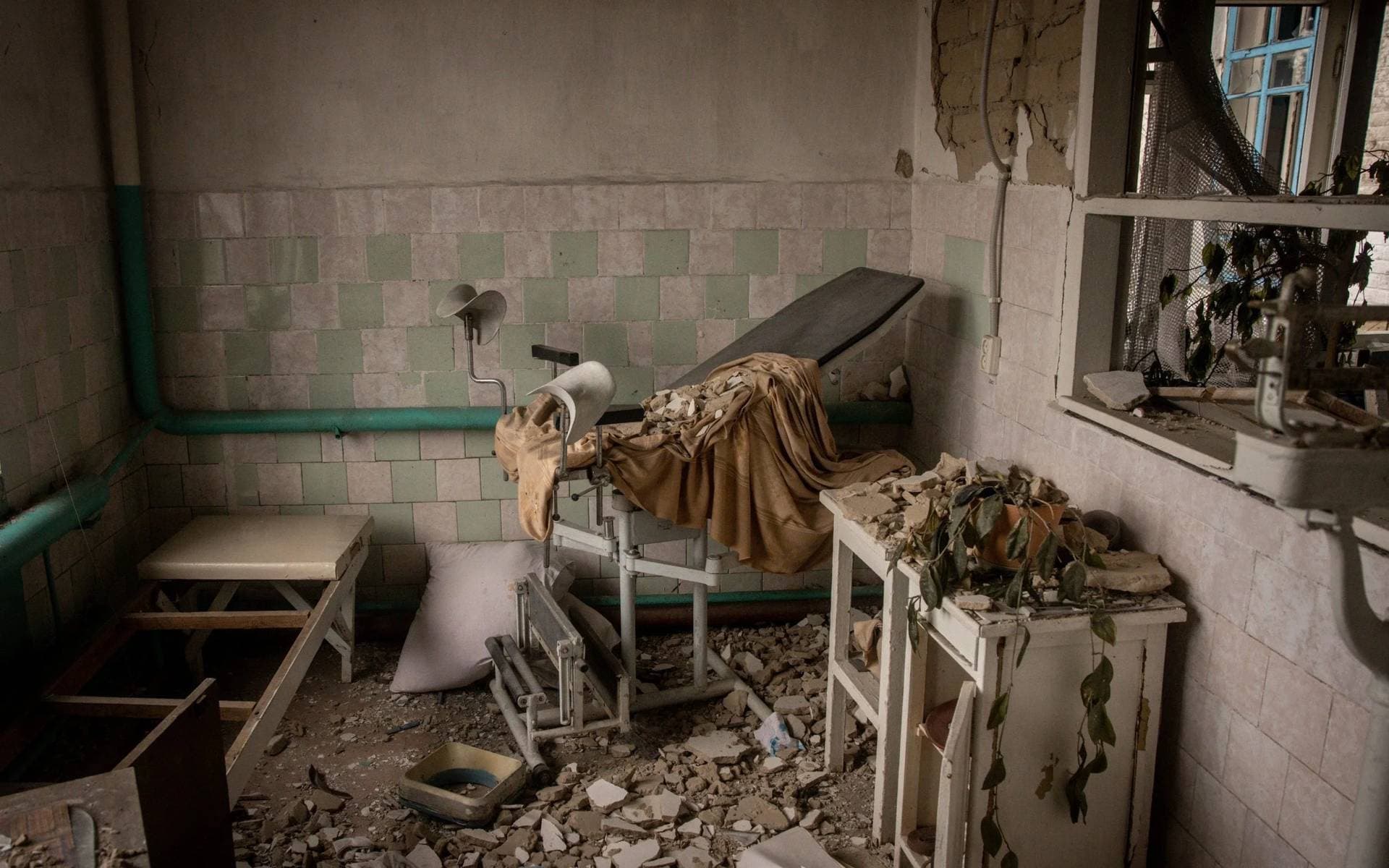 A destroyed hospital in Kupiansk