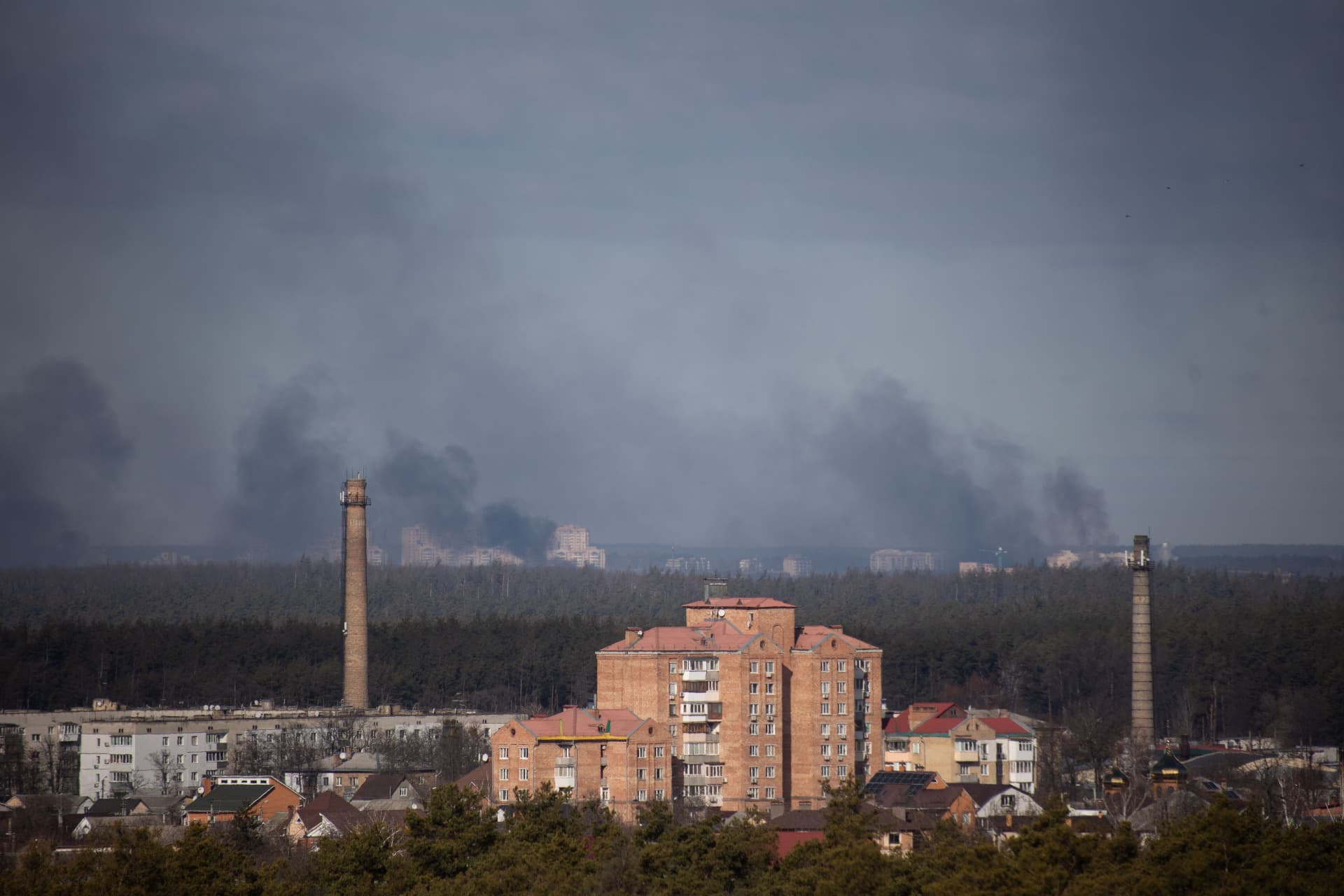 Smoke over Gostomel and Bucha