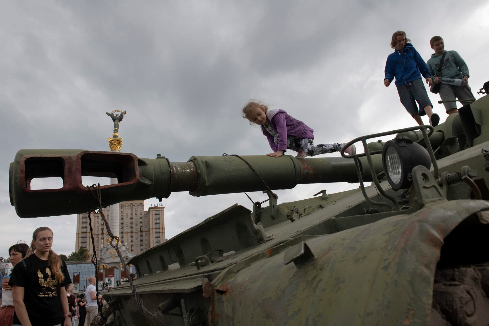destroyed Russian military vehicles in Kyiv