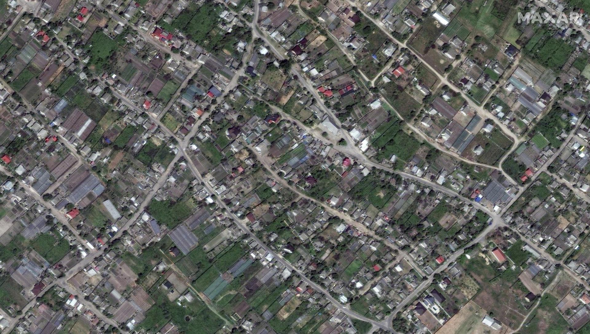 Satellite image  shows Oleshky on May 15, 2023