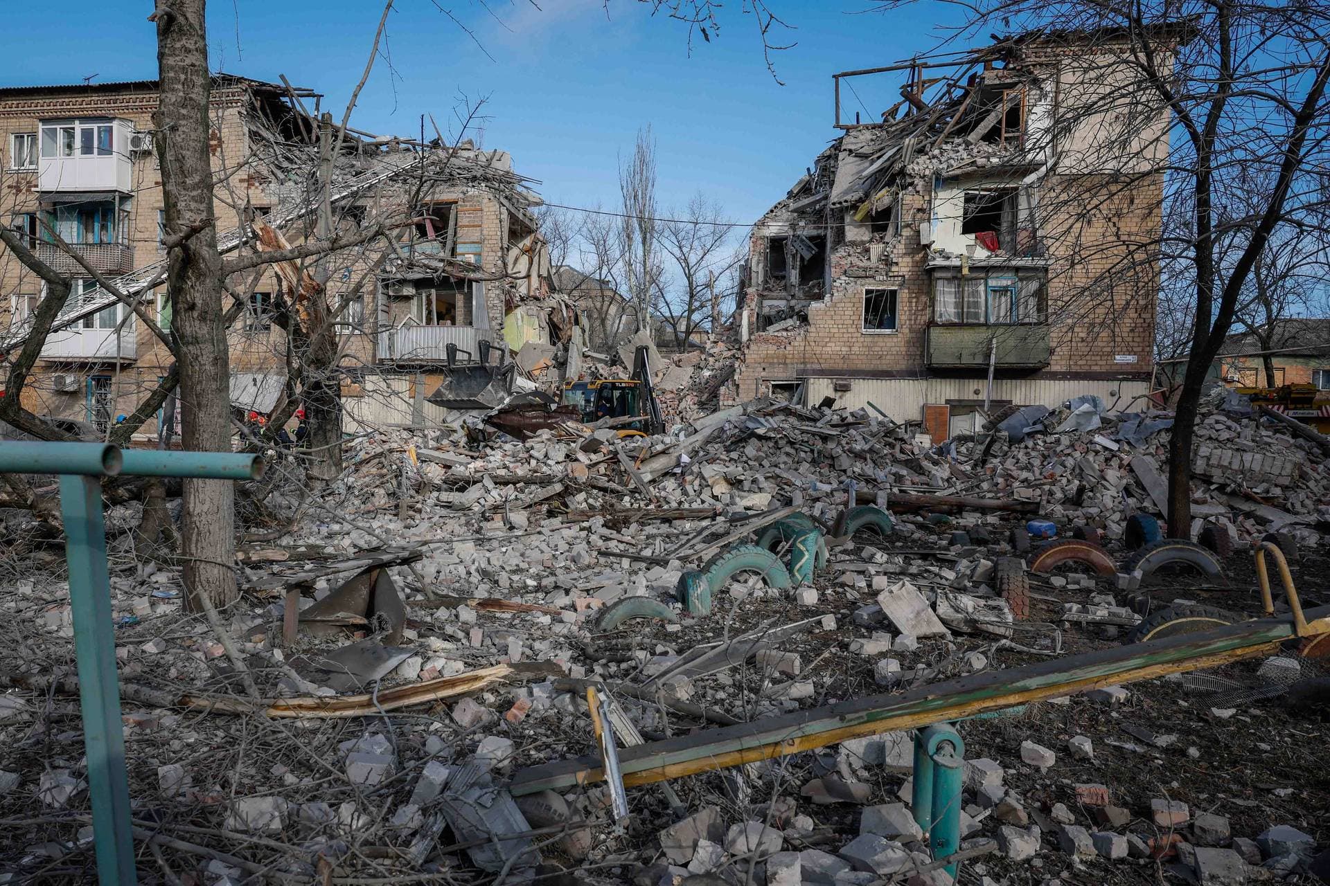 a residential house heavily damaged by a Russian missile strike in the town of Selydove