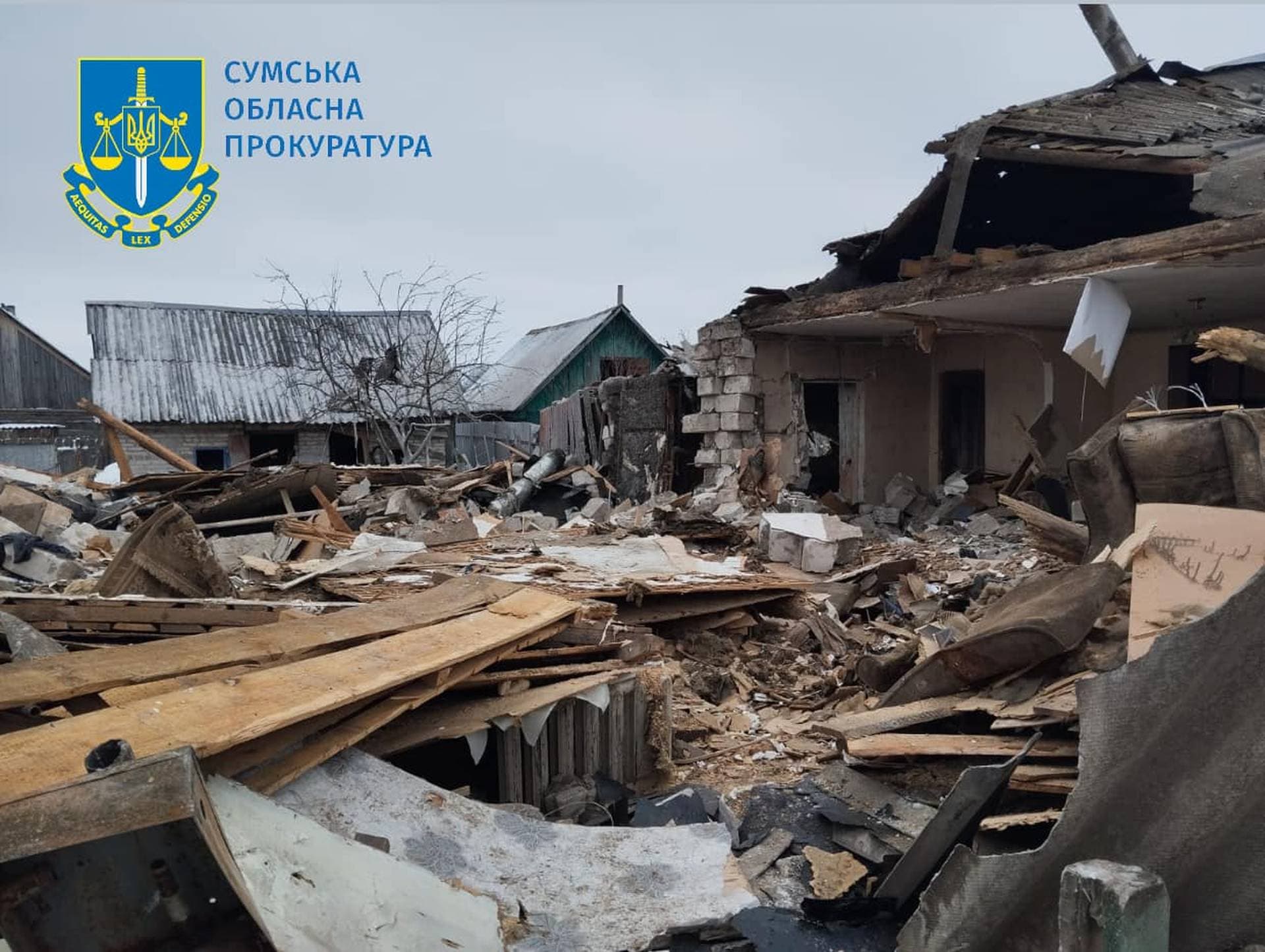 Russian shells destroyed at least five private houses in the village of Seredyna-Buda