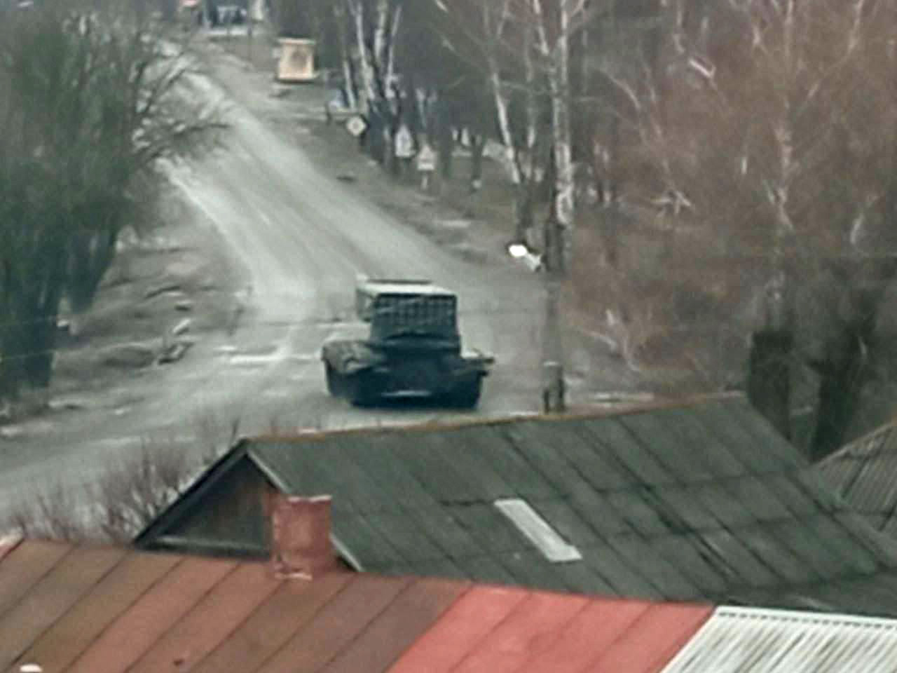 TOS-1A Solntsepyok in the city of Trostyanets